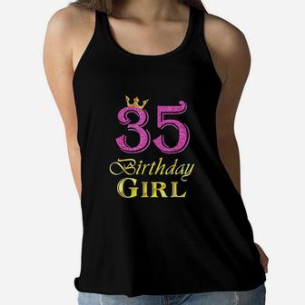 35Th Birthday Girl Pink Princess Women Flowy Tank | Crazezy AU