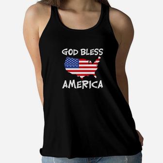4th Of July God Bless America Tees Men Women Kids Gift Women Flowy Tank - Thegiftio UK
