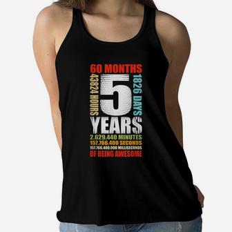 5Th Birthday 5 Year Old Boys Girls Kids Party Being Awesome Women Flowy Tank | Crazezy UK