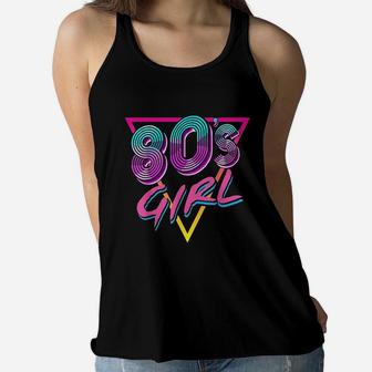 80S Girl Birthday Party Costume Retro Vintage Gift Women Women Flowy Tank | Crazezy CA