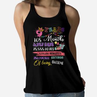 9Th Birthday Tshirt For Girls 9 Years Old Being Awesome Gift Women Flowy Tank | Crazezy DE