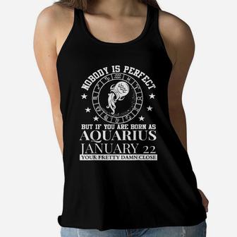 Aquarius Zodiac January 22 For Women Men Kids Birthday Gift Women Flowy Tank | Crazezy