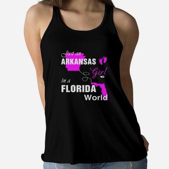 Arkansas Girl In Florida Women Flowy Tank - Thegiftio