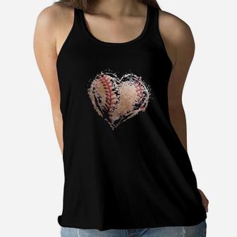 Baseball Heart Valentines Day Boys Women Flowy Tank - Monsterry
