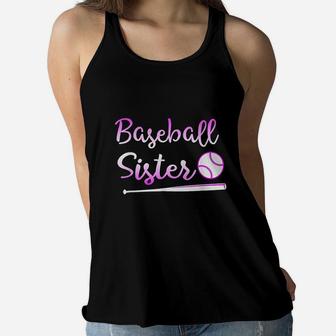 Baseball Sister Summer Gift For Sports Girls Women Flowy Tank | Crazezy CA