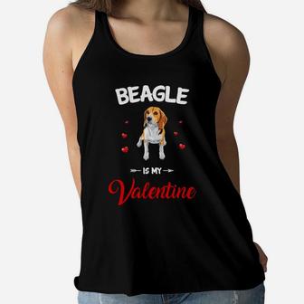Beagle Is My Valentine Dog Breed Lovers Women Flowy Tank - Seseable