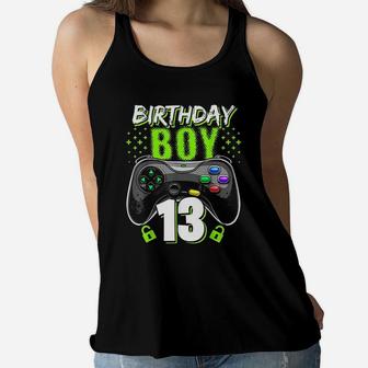 Birthday Boy 13 Video Game Controller Gamer 13Th Birthday Women Flowy Tank | Crazezy AU