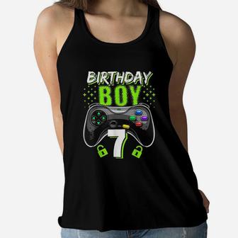Birthday Boy 7 Video Game Controller Gamer Women Flowy Tank | Crazezy