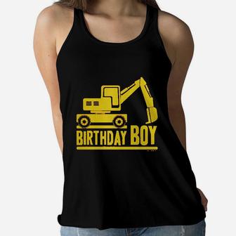 Birthday Boy Digger Dig Construction Women Flowy Tank | Crazezy AU