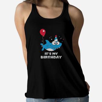 Birthday Boy Or Girl Shark Women Flowy Tank | Crazezy