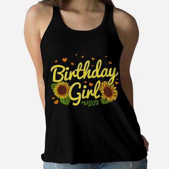 Birthday Girl Sunflower Birthday Party Family Matching Women Flowy Tank | Crazezy DE