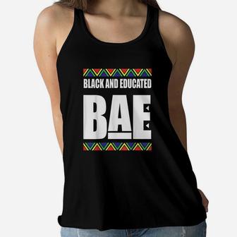 Black And Educated Black History Month Women Flowy Tank - Seseable