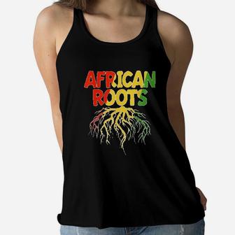 Black History Month African Roots Women Flowy Tank - Seseable