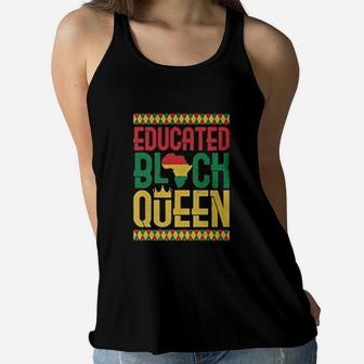 Black History Month Educated Black Queen Women Flowy Tank - Seseable