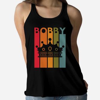 Bobby Gift Idea For Boys Men Retro First Name Vintage Bobby Women Flowy Tank | Crazezy UK