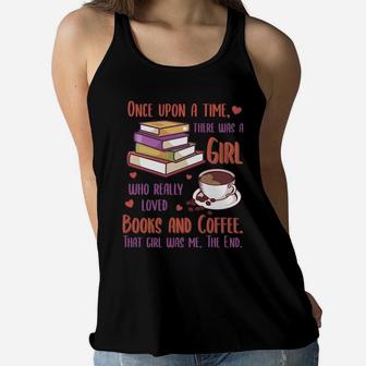 Book Lover & Coffee Reader Reading Quote Women & Girls Women Flowy Tank | Crazezy