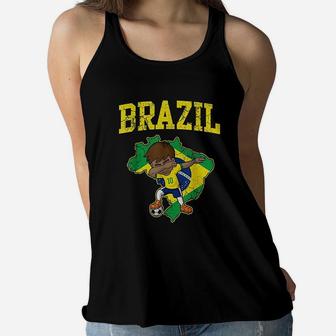 Brazil Soccer Boy Women Flowy Tank | Crazezy CA