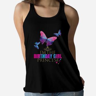 Butterfly Birthday Girl Princess Women Flowy Tank | Crazezy