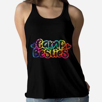 Camp Besties Shirt Cute Tie Dye Best Friend Summer Girl Gift Women Flowy Tank | Crazezy