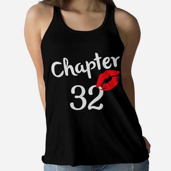 Chapter 32 Years 32Th Happy Birthday Lips Girls Born In 1989 Women Flowy Tank | Crazezy