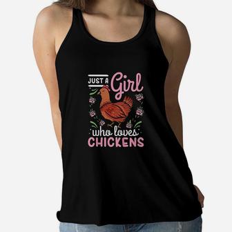 Chicken Lover Just A Girl Who Loves Chickens Women Flowy Tank | Crazezy