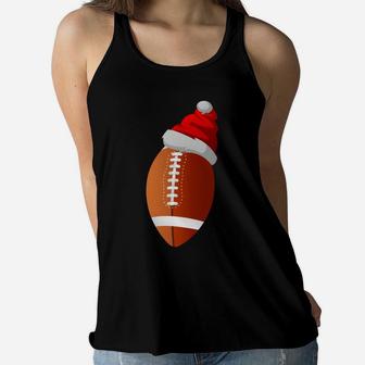 Christmas Football Ball Santa Hat For Mens Womens Kids Sweatshirt Women Flowy Tank | Crazezy UK