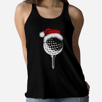 Christmas Golf Ball Santa Hat Xmas Boys Men Pajama Tee Women Flowy Tank | Crazezy