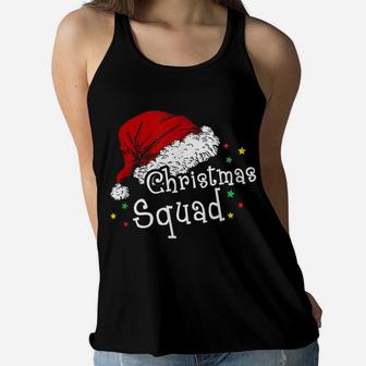 Christmas Squad Funny Santa Hat Family Matching Pajamas Boys Women Flowy Tank | Crazezy