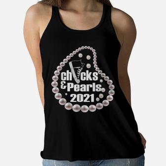 Chucks And Pearls Valentine's African American Girls Women Flowy Tank - Monsterry UK