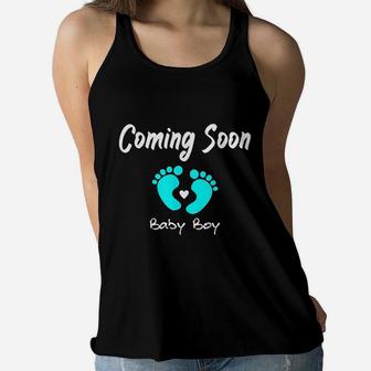 Coming Soon Baby Boy Women Flowy Tank - Thegiftio UK