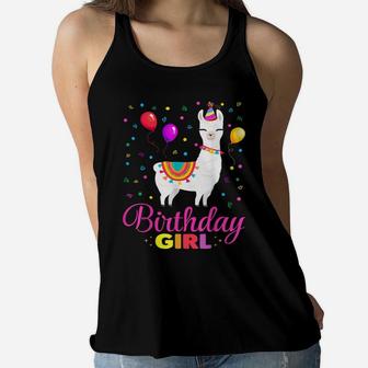 Cool Cute Alpaca Llama Cactus Girls Birthday Party Animal Women Flowy Tank | Crazezy UK