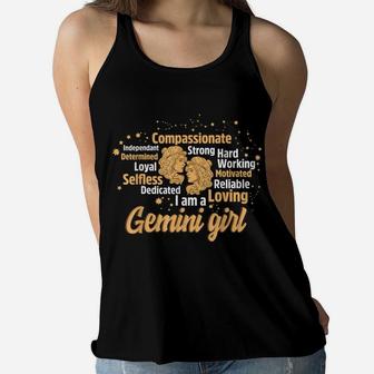 Cool Gemini Girl Birthday Astrology Zodiac Sign Women Gemini Women Flowy Tank | Crazezy