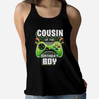 Cousin Of The Birthday Boy Matching Video Gamer Party Women Flowy Tank | Crazezy UK