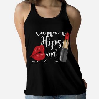 Curved Hips And Red Lips For Curvy Strong Women And Girl Women Flowy Tank | Crazezy AU