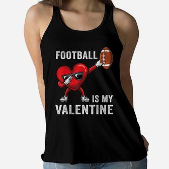 Cute Football Lover Heart Dabbing Valentines Day Boys Gift Women Flowy Tank | Crazezy UK