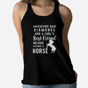 Cute Horses Horses Are A Girls Best Friend Women Flowy Tank - Thegiftio UK