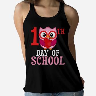 Cute Owl Teacher Happy 100Th Day Of School Students Girls Sweatshirt Women Flowy Tank | Crazezy
