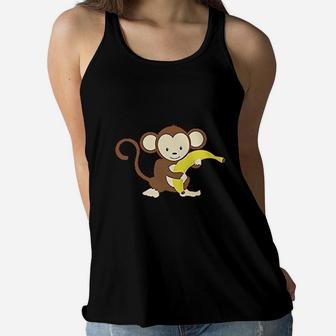 Cute Rascals Kids Monkey Banana Safari Women Flowy Tank | Crazezy AU