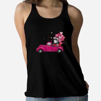 Cute Truck Cat Valentines Day Costume Boy Girl Women Flowy Tank - Monsterry DE