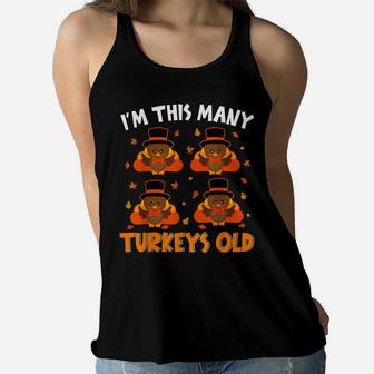 Cute Turkey 4Th Birthday Lover Kids Thanksgiving Women Flowy Tank | Crazezy CA