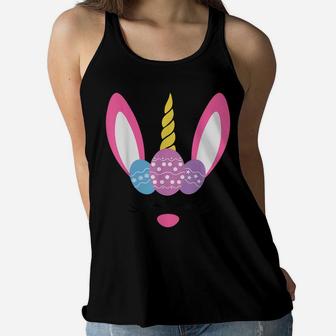 Cute Unicorn Rabbit Easter Day Girls Kids Gift Women Flowy Tank | Crazezy