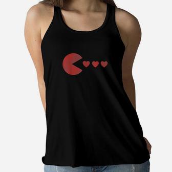 Cute Valentines Day For Girls Boys Gamer Hearts Women Flowy Tank - Monsterry UK