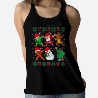 Dabbing Christmas Ugly Xmas Sweater Santa Dab Squad Kids Boy Women Flowy Tank | Crazezy DE