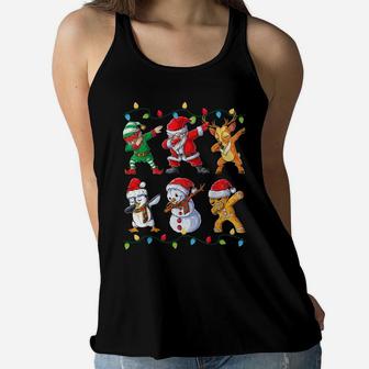 Dabbing Santa Elf Friends Christmas Kids Boys Men Xmas Gifts Sweatshirt Women Flowy Tank | Crazezy UK