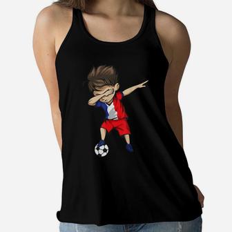 Dabbing Soccer Boy France Jersey Shirt - French Football Women Flowy Tank | Crazezy