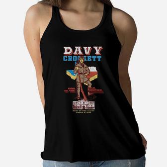 Davy Crockett Texas Alamo Cowboy Vintage Souvenir Women Flowy Tank | Crazezy