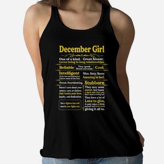 December Girl One Of A Kind Birthday Gift For Woman Funny Women Flowy Tank | Crazezy