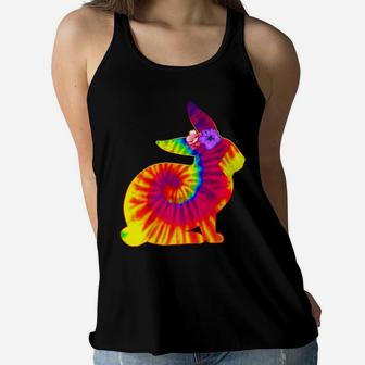 Easter Hippie Bunny Rabbit Tie Dye Print Top For Girls Women Women Flowy Tank | Crazezy DE