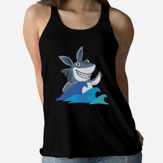 Easter Shark For Boys April Fools Day Funny Easter Women Flowy Tank - Thegiftio UK