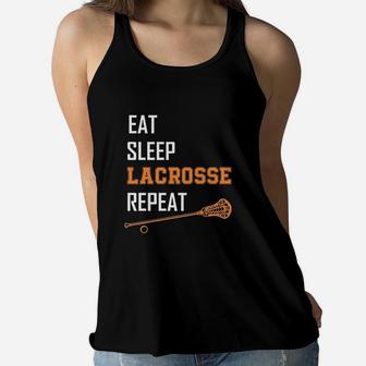 Eat Sleep Lacrosse Repeat Lax Lacrosse Girls Boys Team Women Flowy Tank | Crazezy CA
